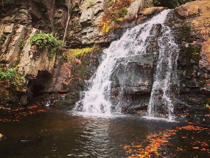 Hawk Falls Trail leads to Beautiful Waterfall in the Poconos Mountains
